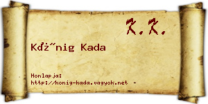 Kőnig Kada névjegykártya